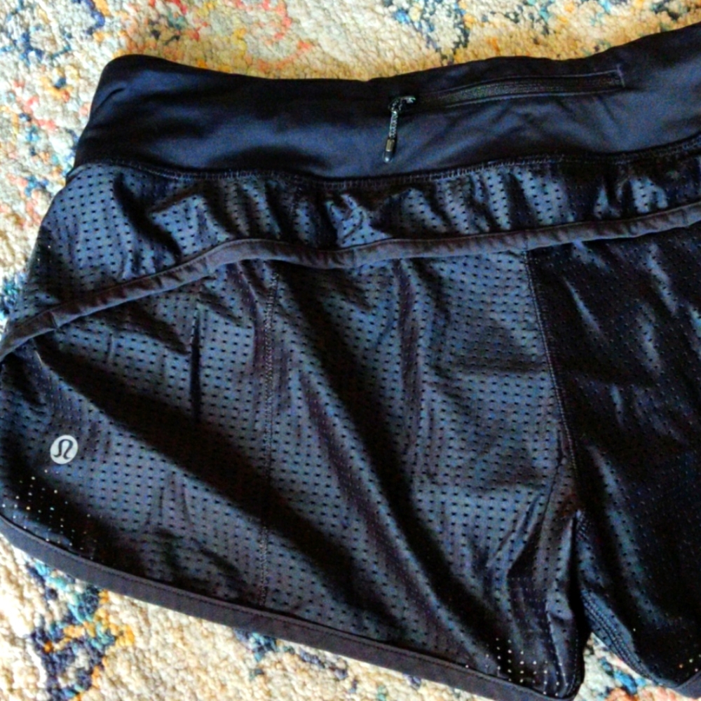 lululemon athletica Black Perforated Running Shorts